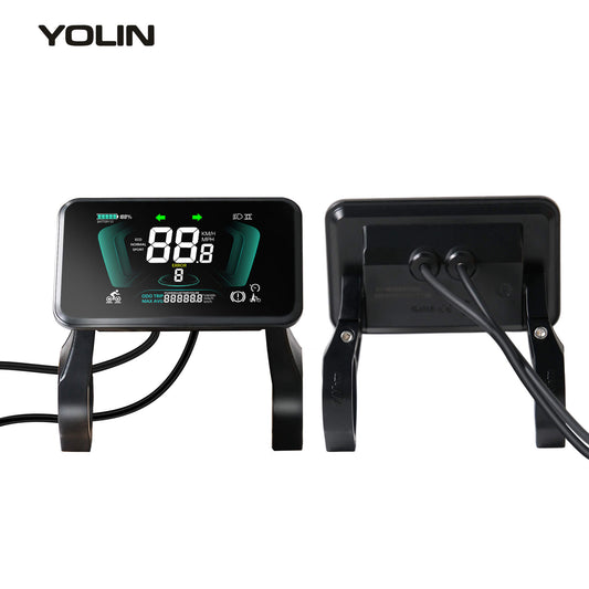 Front and rear view of the Yolin YL-81F-H horizontal e-bike display