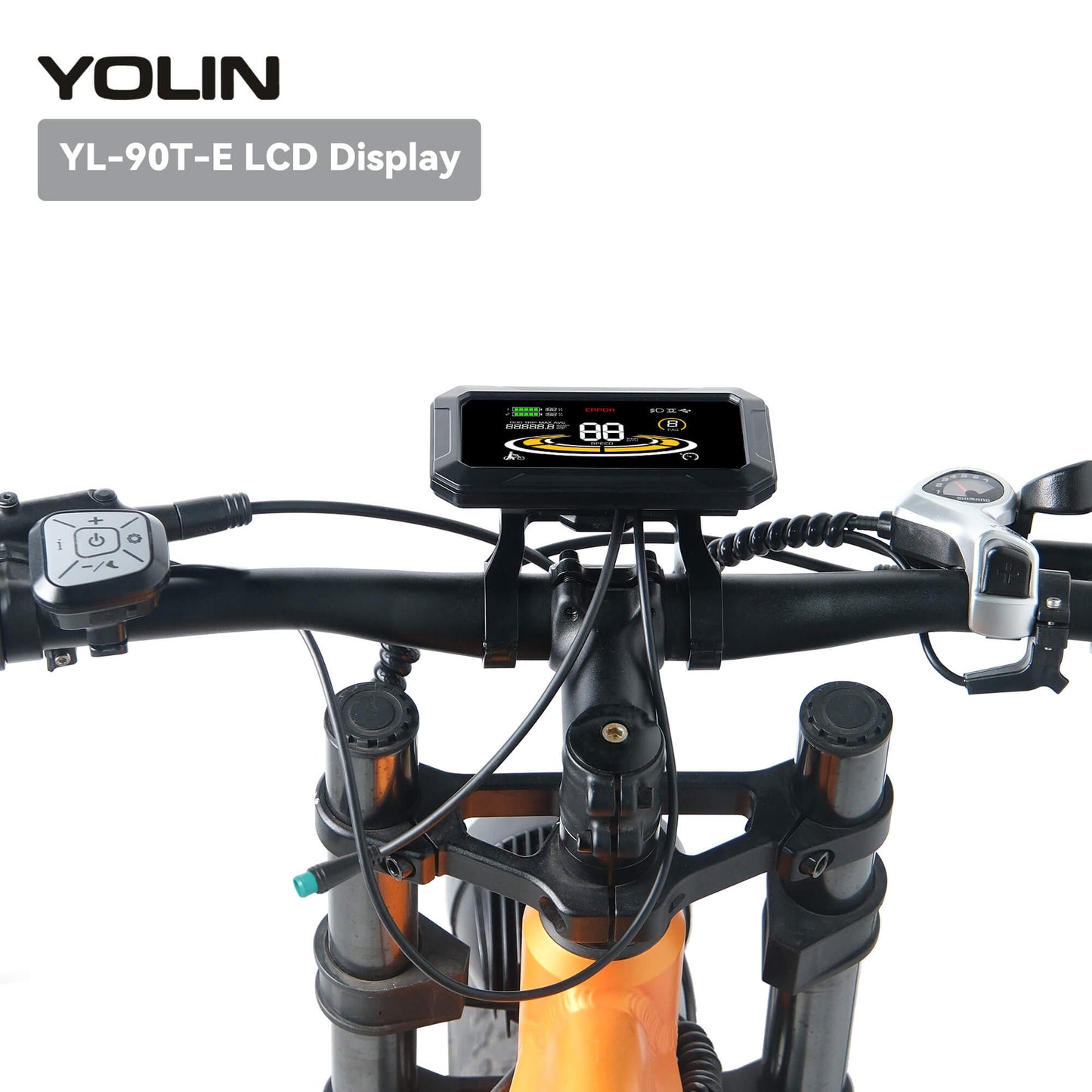 Yolin_YL-90T-H_4_inch_LCD_e-bike_display_installed_on_the_handlebar