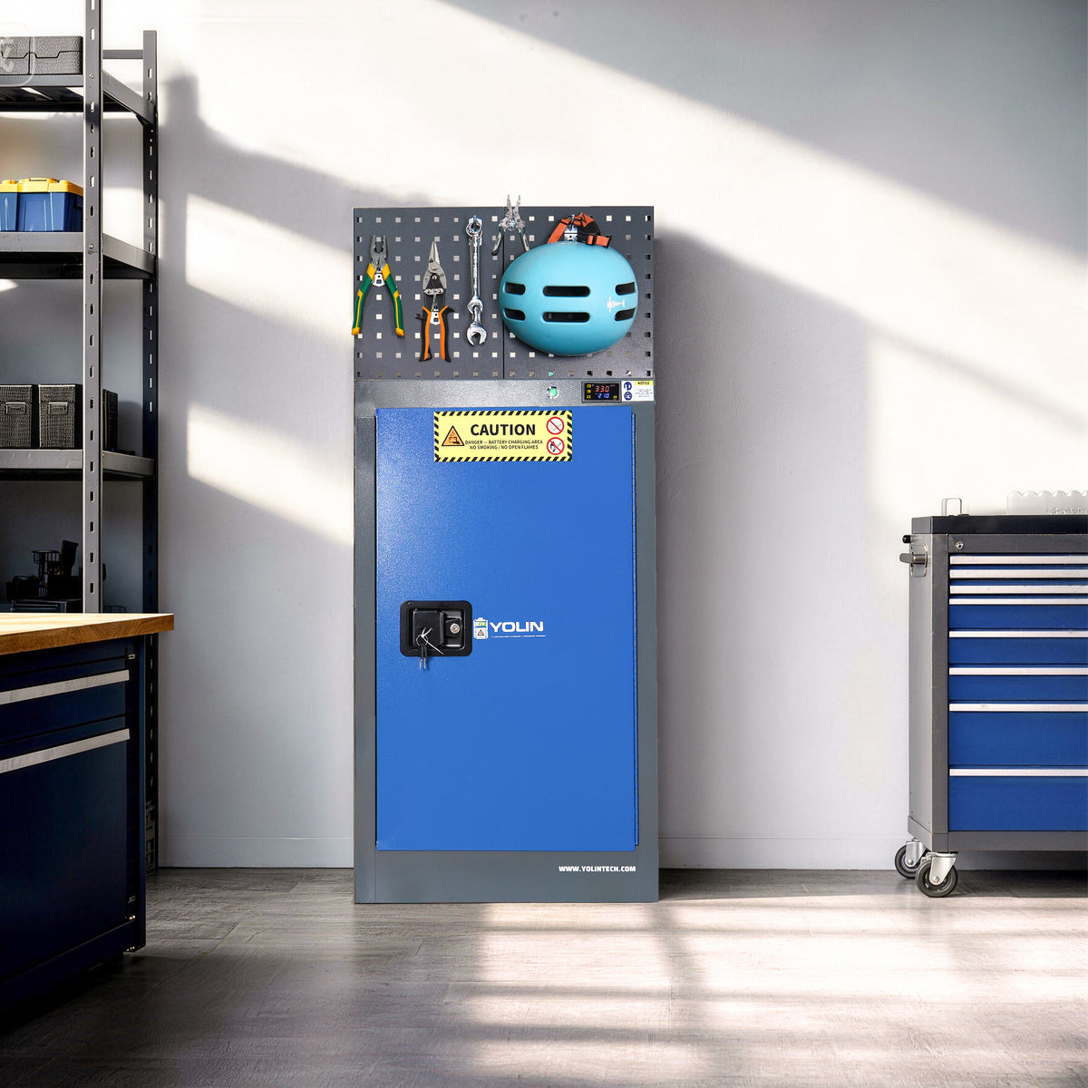 yolin-lithium-ion-battery-charging-cabinet-workshop-in-a-garage