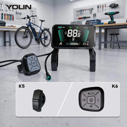 Yolin YL-81F-H e-bike display with two different control buttons for speed and pedal assist settings