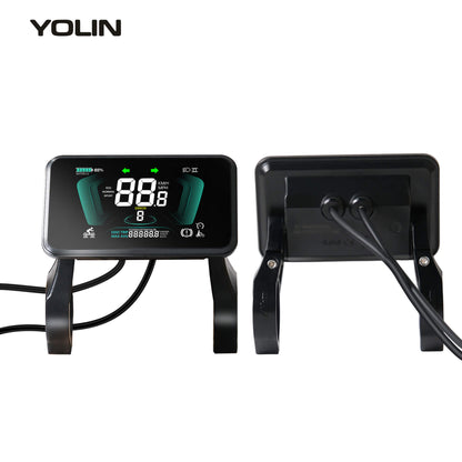 Front and rear view of the Yolin YL-81F-H horizontal e-bike display